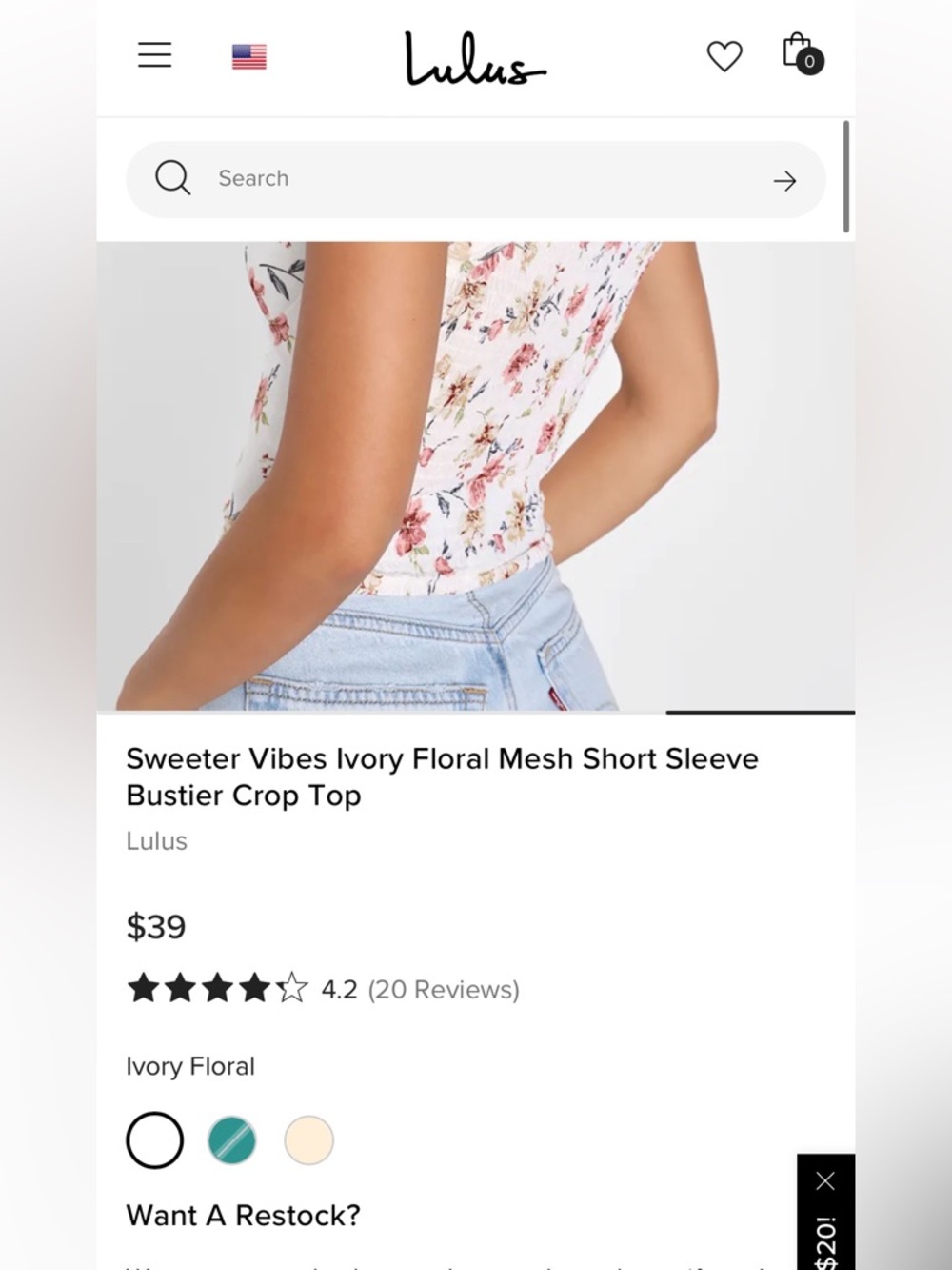 New with tags ⭐️ Lulu's Sweeter Vibes Crop Top - Picture 4 of 10